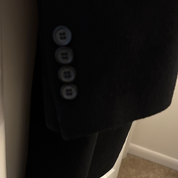 Chaps Men’s 44L Wool Blend Overcoat – Black, Classic 3-Button Long Coat - Picture 5 of 10